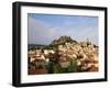 Cathedral Notre Dame, Statue, Haute Loire, Le Puy, France-David Barnes-Framed Premium Photographic Print