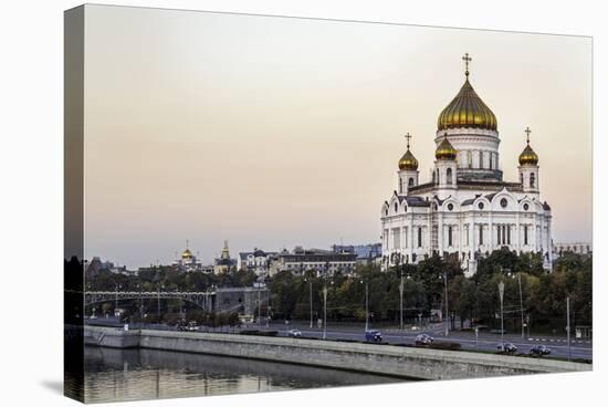 Cathedral of Christ the Saviour and Moskva River, Moscow, Russia-Gavin Hellier-Stretched Canvas