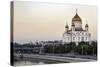 Cathedral of Christ the Saviour and Moskva River, Moscow, Russia-Gavin Hellier-Stretched Canvas