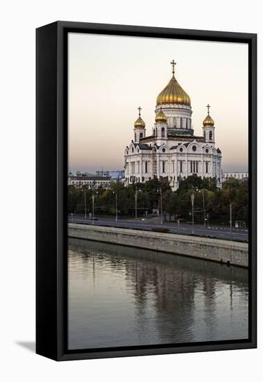 Cathedral of Christ the Saviour and Moskva River, Moscow, Russia-Gavin Hellier-Framed Stretched Canvas