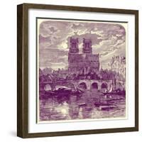 Cathedral of Notre Dame, Illustration from 'French Pictures' by Samuel Green, Published 1878-Richard Principal Leitch-Framed Giclee Print