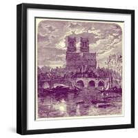 Cathedral of Notre Dame, Illustration from 'French Pictures' by Samuel Green, Published 1878-Richard Principal Leitch-Framed Giclee Print