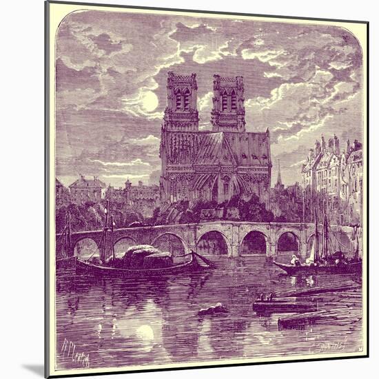 Cathedral of Notre Dame, Illustration from 'French Pictures' by Samuel Green, Published 1878-Richard Principal Leitch-Mounted Giclee Print