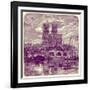 Cathedral of Notre Dame, Illustration from 'French Pictures' by Samuel Green, Published 1878-Richard Principal Leitch-Framed Premium Giclee Print