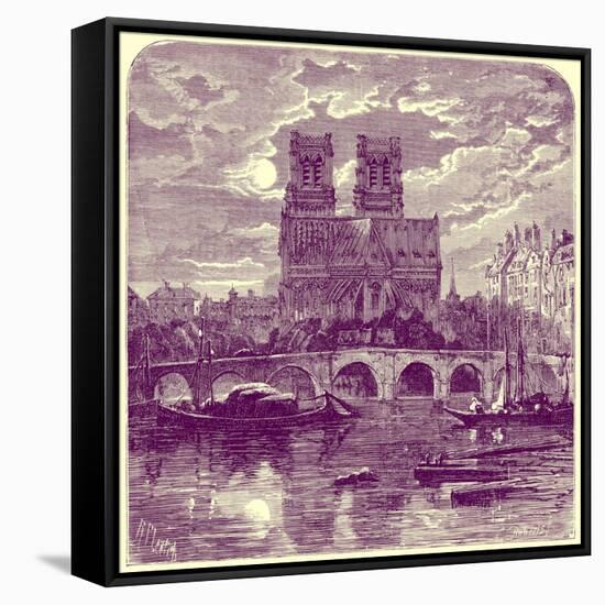Cathedral of Notre Dame, Illustration from 'French Pictures' by Samuel Green, Published 1878-Richard Principal Leitch-Framed Stretched Canvas