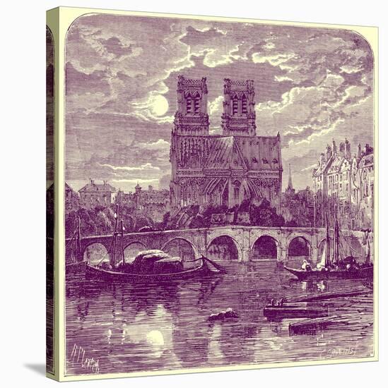 Cathedral of Notre Dame, Illustration from 'French Pictures' by Samuel Green, Published 1878-Richard Principal Leitch-Stretched Canvas