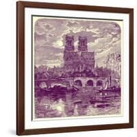 Cathedral of Notre Dame, Illustration from 'French Pictures' by Samuel Green, Published 1878-Richard Principal Leitch-Framed Giclee Print