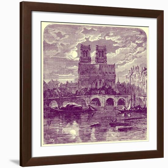 Cathedral of Notre Dame, Illustration from 'French Pictures' by Samuel Green, Published 1878-Richard Principal Leitch-Framed Giclee Print