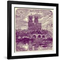 Cathedral of Notre Dame, Illustration from 'French Pictures' by Samuel Green, Published 1878-Richard Principal Leitch-Framed Giclee Print