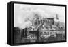 Cathedral of Reims on Fire from German Shelling, France, 1914-null-Framed Stretched Canvas