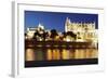 Cathedral of Santa Maria of Palma (La Seu) and Almudaina Palace at Parc De La Mar at Night-Markus Lange-Framed Photographic Print