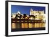 Cathedral of Santa Maria of Palma (La Seu) and Almudaina Palace at Parc De La Mar at Night-Markus Lange-Framed Photographic Print