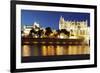 Cathedral of Santa Maria of Palma (La Seu) and Almudaina Palace at Parc De La Mar at Night-Markus Lange-Framed Photographic Print