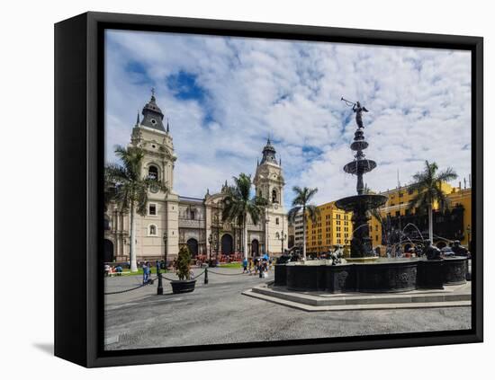 Cathedral of St. John the Apostle and Evangelist, Plaza de Armas, Lima, Peru, South America-Karol Kozlowski-Framed Stretched Canvas