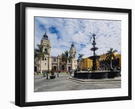 Cathedral of St. John the Apostle and Evangelist, Plaza de Armas, Lima, Peru, South America-Karol Kozlowski-Framed Photographic Print