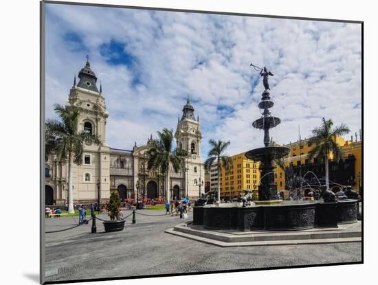 Cathedral of St. John the Apostle and Evangelist, Plaza de Armas, Lima, Peru, South America-Karol Kozlowski-Mounted Photographic Print