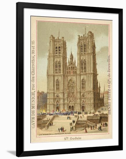 Cathedral of St Michael and St Gudula, Brussels-null-Framed Premium Giclee Print