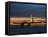 Cathedral of St. Peter and St. Paul at Dusk, St. Petersburg, Russia, Europe-Vincenzo Lombardo-Framed Stretched Canvas