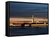 Cathedral of St. Peter and St. Paul at Dusk, St. Petersburg, Russia, Europe-Vincenzo Lombardo-Framed Stretched Canvas