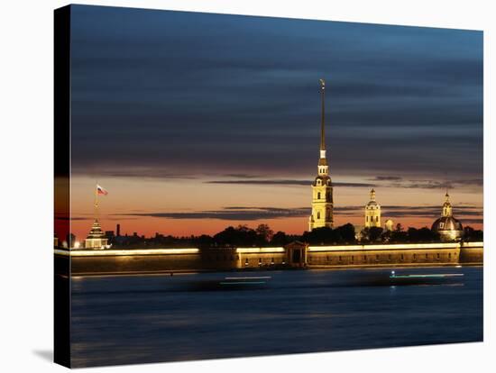 Cathedral of St. Peter and St. Paul at Dusk, St. Petersburg, Russia, Europe-Vincenzo Lombardo-Stretched Canvas