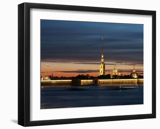 Cathedral of St. Peter and St. Paul at Dusk, St. Petersburg, Russia, Europe-Vincenzo Lombardo-Framed Photographic Print