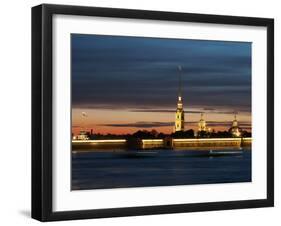 Cathedral of St. Peter and St. Paul at Dusk, St. Petersburg, Russia, Europe-Vincenzo Lombardo-Framed Photographic Print