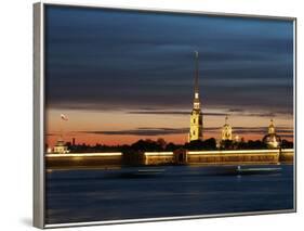 Cathedral of St. Peter and St. Paul at Dusk, St. Petersburg, Russia, Europe-Vincenzo Lombardo-Framed Photographic Print