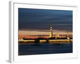 Cathedral of St. Peter and St. Paul at Dusk, St. Petersburg, Russia, Europe-Vincenzo Lombardo-Framed Photographic Print