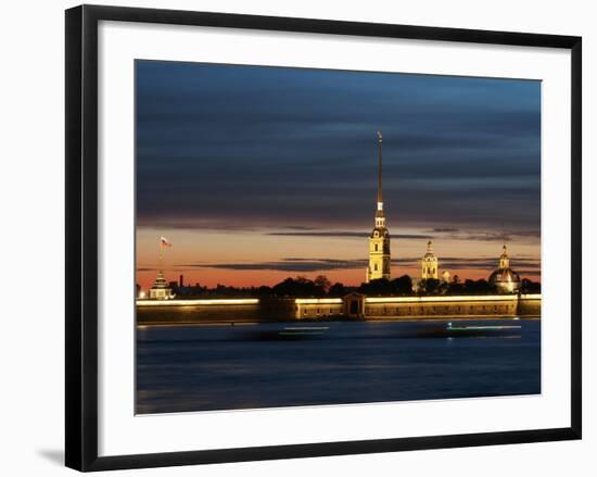 Cathedral of St. Peter and St. Paul at Dusk, St. Petersburg, Russia, Europe-Vincenzo Lombardo-Framed Photographic Print