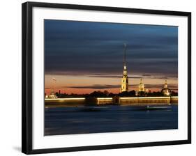 Cathedral of St. Peter and St. Paul at Dusk, St. Petersburg, Russia, Europe-Vincenzo Lombardo-Framed Photographic Print