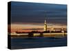 Cathedral of St. Peter and St. Paul at Dusk, St. Petersburg, Russia, Europe-Vincenzo Lombardo-Stretched Canvas