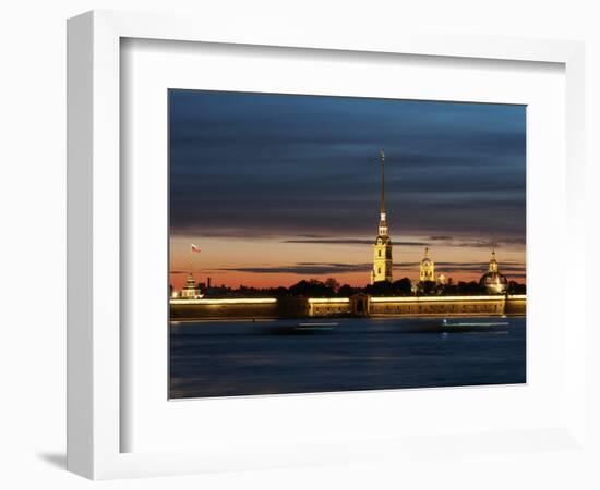 Cathedral of St. Peter and St. Paul at Dusk, St. Petersburg, Russia, Europe-Vincenzo Lombardo-Framed Photographic Print