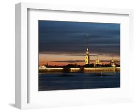 Cathedral of St. Peter and St. Paul at Dusk, St. Petersburg, Russia, Europe-Vincenzo Lombardo-Framed Photographic Print