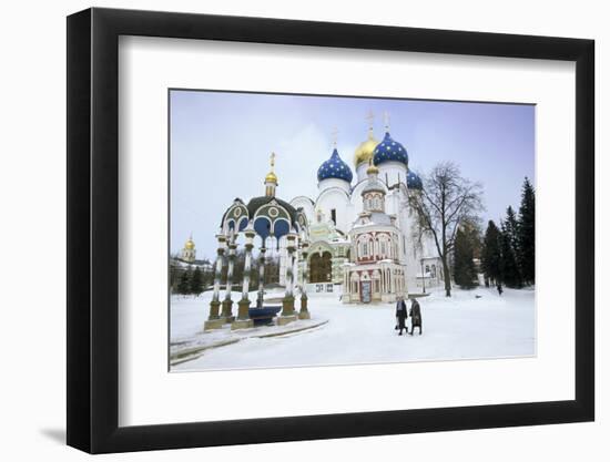 Cathedral of the Assumption in Winter Snow, Sergiev Posad, Moscow Area-Gavin Hellier-Framed Premium Photographic Print