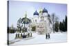 Cathedral of the Assumption in Winter Snow, Sergiev Posad, Moscow Area-Gavin Hellier-Stretched Canvas