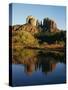 Cathedral Peak Reflecting in Oak Creek-James Randklev-Stretched Canvas