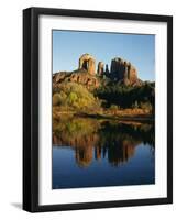 Cathedral Peak Reflecting in Oak Creek-James Randklev-Framed Photographic Print