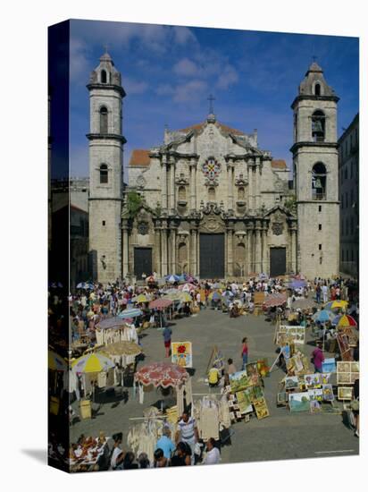 Cathedral, Plaza and Market, Havana, Cuba, West Indies, Central America-G Richardson-Stretched Canvas