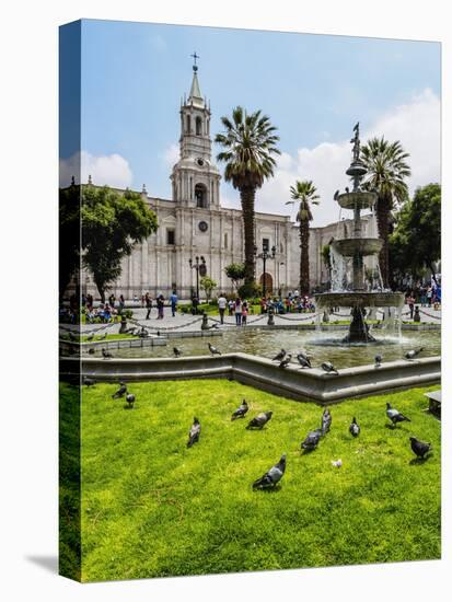 Cathedral, Plaza de Armas, Arequipa, Peru, South America-Karol Kozlowski-Stretched Canvas