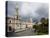 Cathedral, Plaza de Armas, elevated view, Arequipa, Peru, South America-Karol Kozlowski-Stretched Canvas