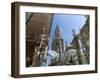 Cathedral Reflected in Window of Shop Selling Medieval Armour, Toledo, Castilla-La Mancha, Spain-Ruth Tomlinson-Framed Photographic Print