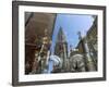 Cathedral Reflected in Window of Shop Selling Medieval Armour, Toledo, Castilla-La Mancha, Spain-Ruth Tomlinson-Framed Photographic Print