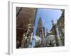 Cathedral Reflected in Window of Shop Selling Medieval Armour, Toledo, Castilla-La Mancha, Spain-Ruth Tomlinson-Framed Photographic Print