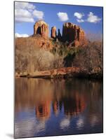 Cathedral Rock and Reflections at Sunset: Red Rock Crossing, Sedona, Arizona, USA-Michel Hersen-Mounted Photographic Print