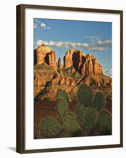 Cathedral Rock at Sunset from Secret Canyon, Sedona, Arizona, Usa-Michel Hersen-Framed Photographic Print