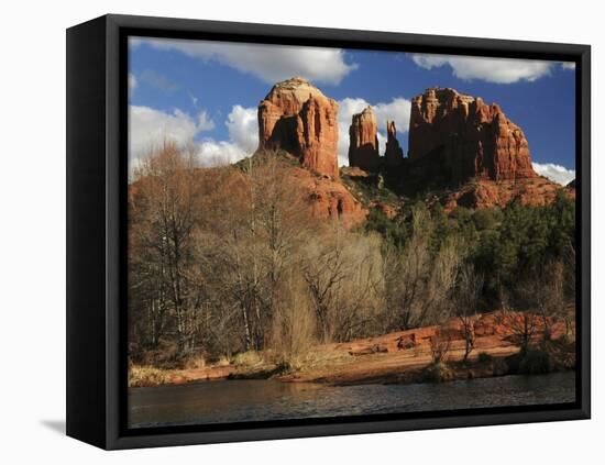 Cathedral Rock at Sunset, Red Rock Crossing, Sedona, Arizona, USA-Michel Hersen-Framed Stretched Canvas