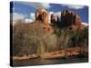 Cathedral Rock at Sunset, Red Rock Crossing, Sedona, Arizona, USA-Michel Hersen-Stretched Canvas