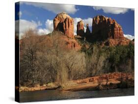 Cathedral Rock at Sunset, Red Rock Crossing, Sedona, Arizona, USA-Michel Hersen-Stretched Canvas