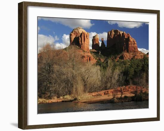 Cathedral Rock at Sunset, Red Rock Crossing, Sedona, Arizona, USA-Michel Hersen-Framed Photographic Print