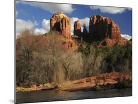 Cathedral Rock at Sunset, Red Rock Crossing, Sedona, Arizona, USA-Michel Hersen-Mounted Photographic Print